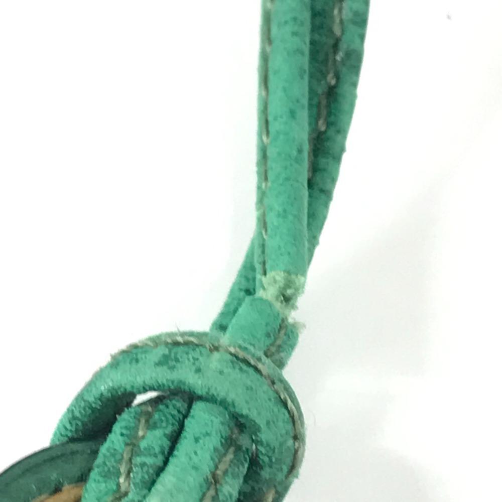 HERMES vintage logo Pochette bag mini bag Shoulder Bag Leather Green