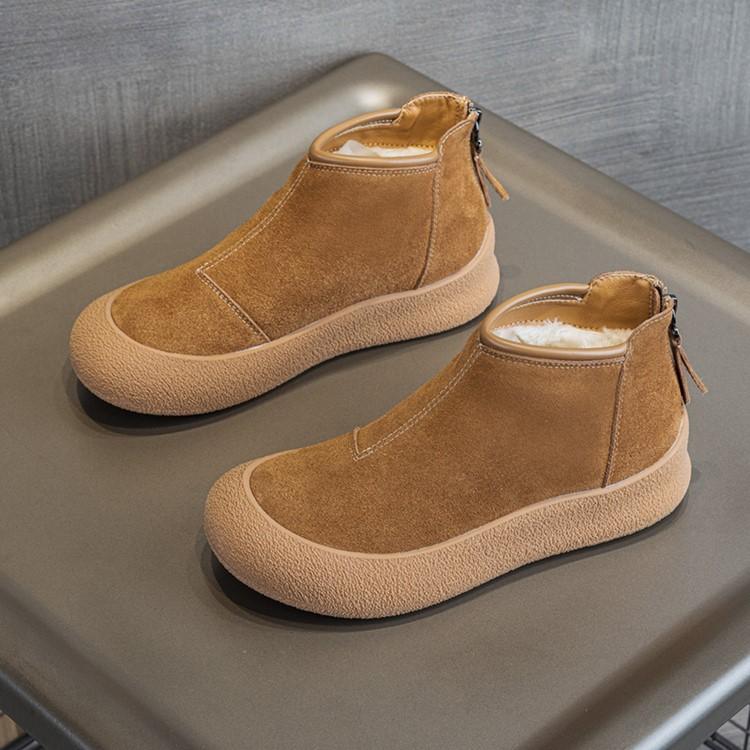 

Модные зимние ботинки AIYUQI для женщин, большой размер, 2025, зима, натуральная кожа, женские короткие ботинки, утолщенные теплые зимние ботинки для женщин 48 коричневый