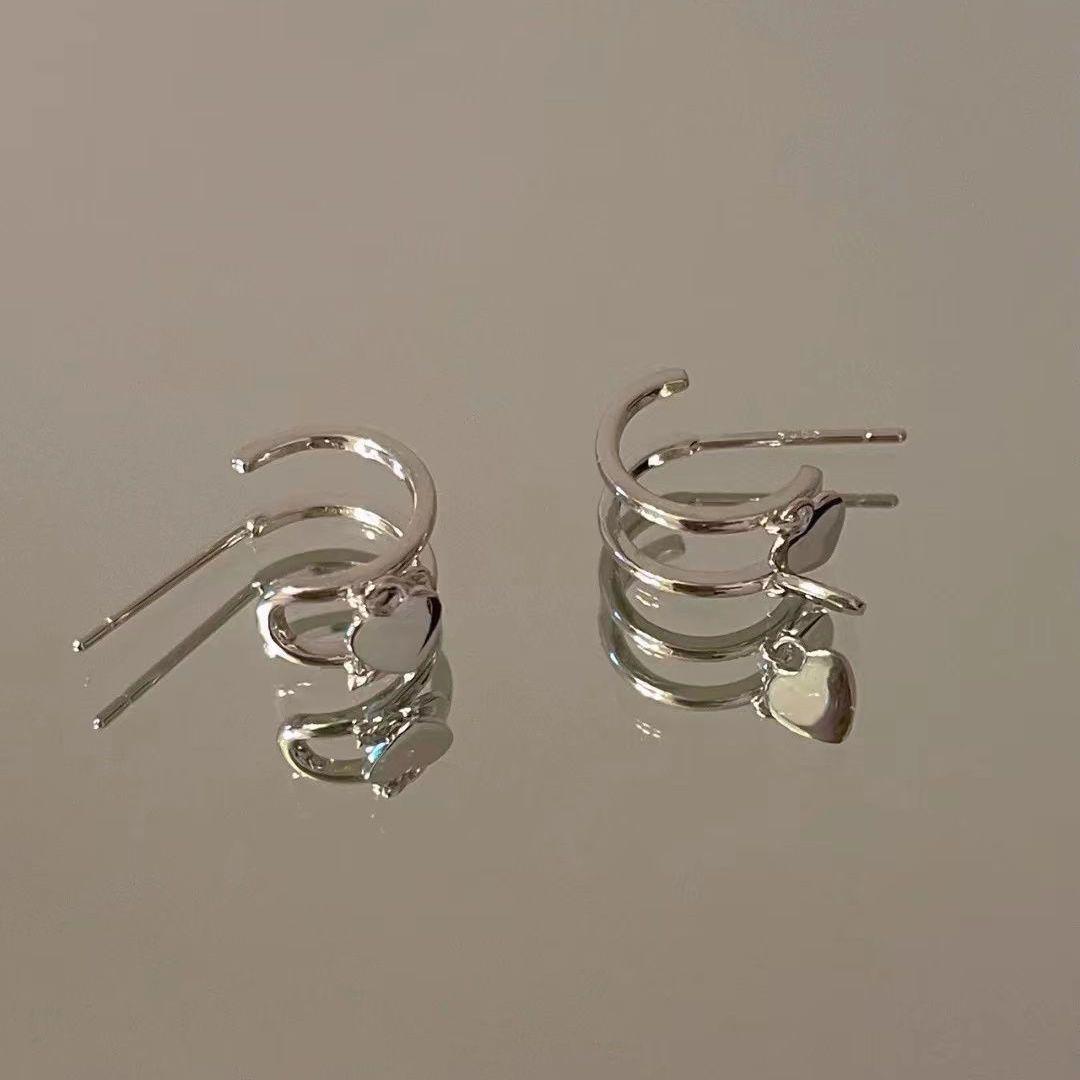Silver Heart Stud Earrings 2024: Trendy High-End Style for Women