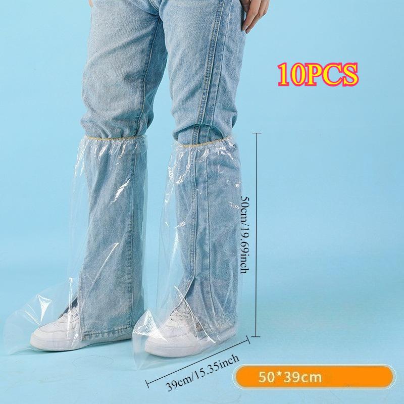 

10 PCS of heavy-duty transparent waterproof boot covers made of high-stretch PVC, anti-slip shoe covers