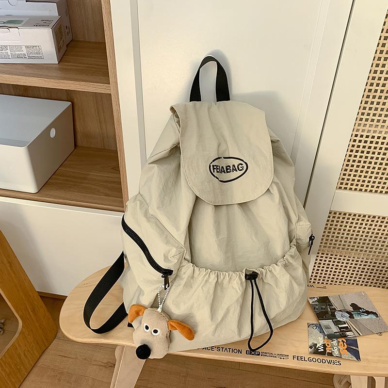 Nylon casual backpack drawstring large capacity men s and women s hiking outdoor daily backpack