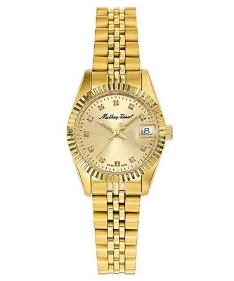 Mathy II Goudkleurig Roestvrij Staal Gouden Wijzerplaat Quartz D710PDI Dameshorloge