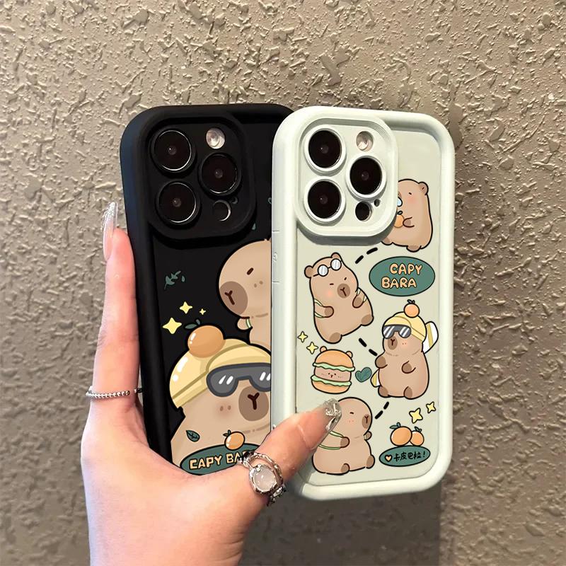 Cute Capybara Soft Phone Case For Samsung Galaxy S25 Ultra S24 FE S23 S22 S21 Plus A06 A26 A36 A33 A25 A16 Shockproof Back Cover