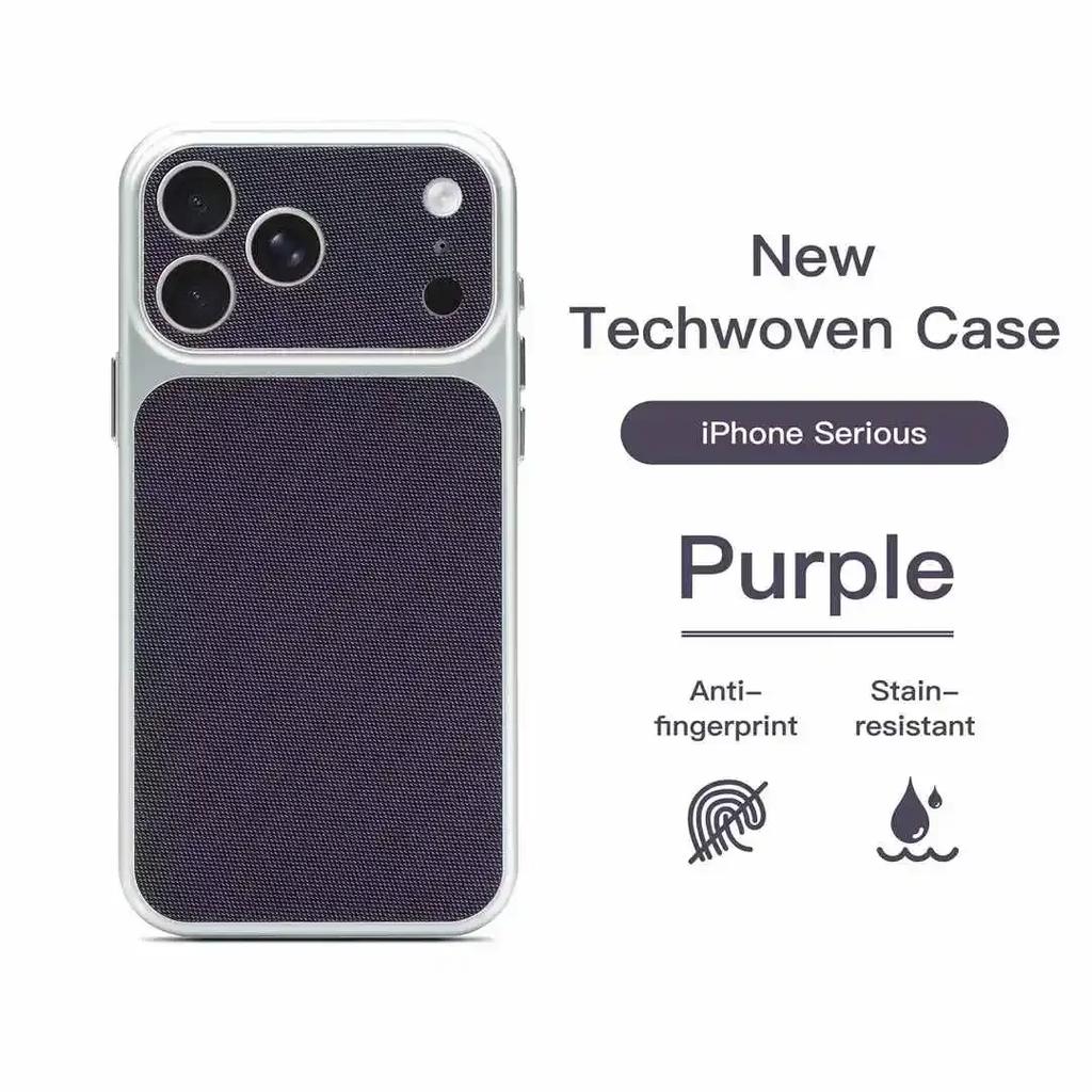 Luxury Technology Woven For Magsafe Animation Case For 17 16 15 14 Pro Max Wireless Charge Science Fabric Cover