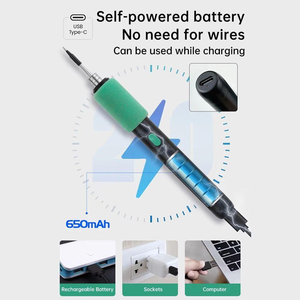 Fast Heat Conduction Electric Soldering Iron Wireless Soldering Iron  Welding