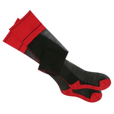 Contrast Color Rib Cut Edge Thigh High Stockings Retro Cuban Heel Back Seam Medias 10D Ultra Thin Transparent Underwear