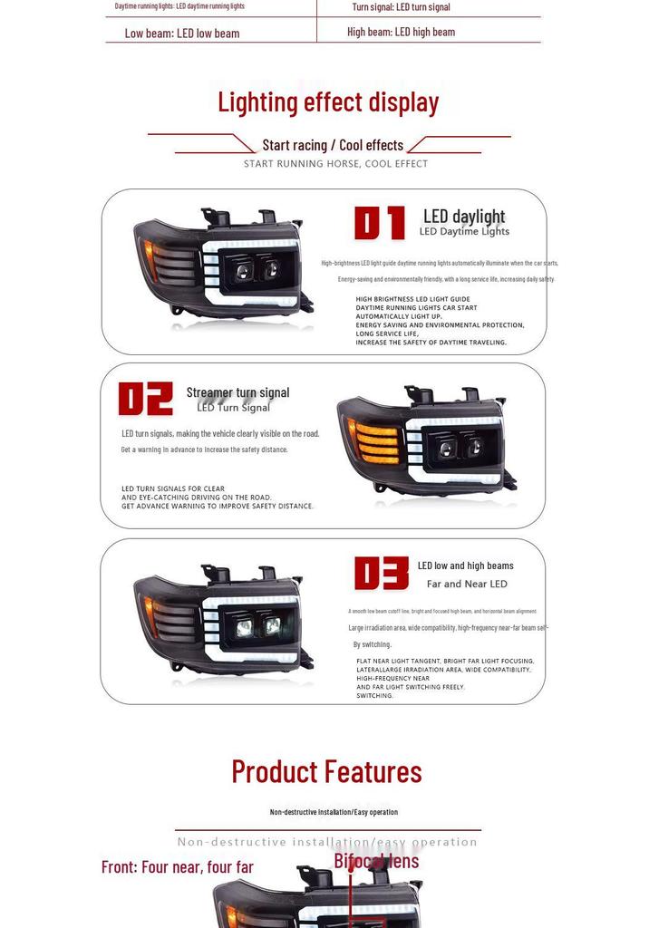 Toyota Land Cruiser LC76 Headlight Assembly: LED Daytime Running Lights & Flowing Turn Signals for LC71 Modification
