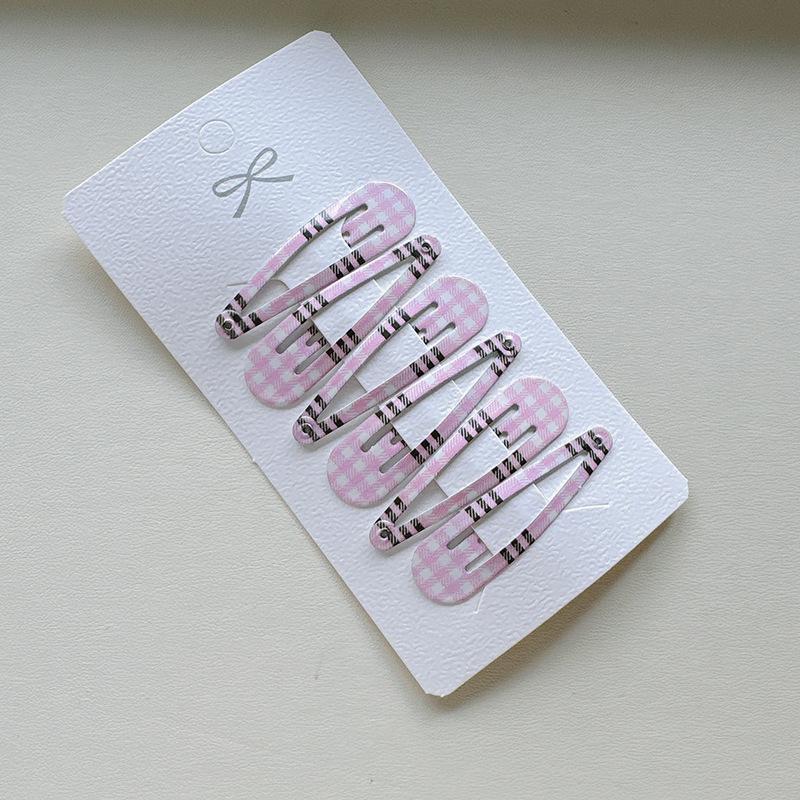 12Pcs Fashion Children's Simple Hairpin Girl's Cute Plaid Bangs Side Clip Hairpin Set Headwear Accessories Hairpin Gift