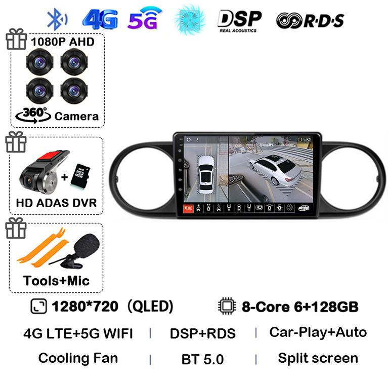 Android 14 Carplay Auto For Toyota Corolla Rumion Tacoma Car Radio Multimedia Navigation GPS BT Video Player Stereo Autoradio 4G