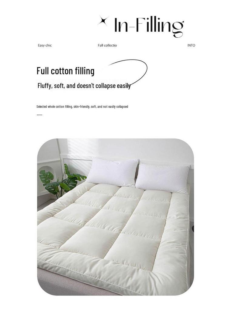 Solid Color Soft Cotton Quilt Mattress Sheet for Full Bed - Skin-Friendly and Ideal for Dorms