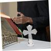 VINTORKY Glass Cross Decorative Cross Statue Christian Cross Figurine Tabletop Cross Figurine Easter Cross Sculpture Blessing
