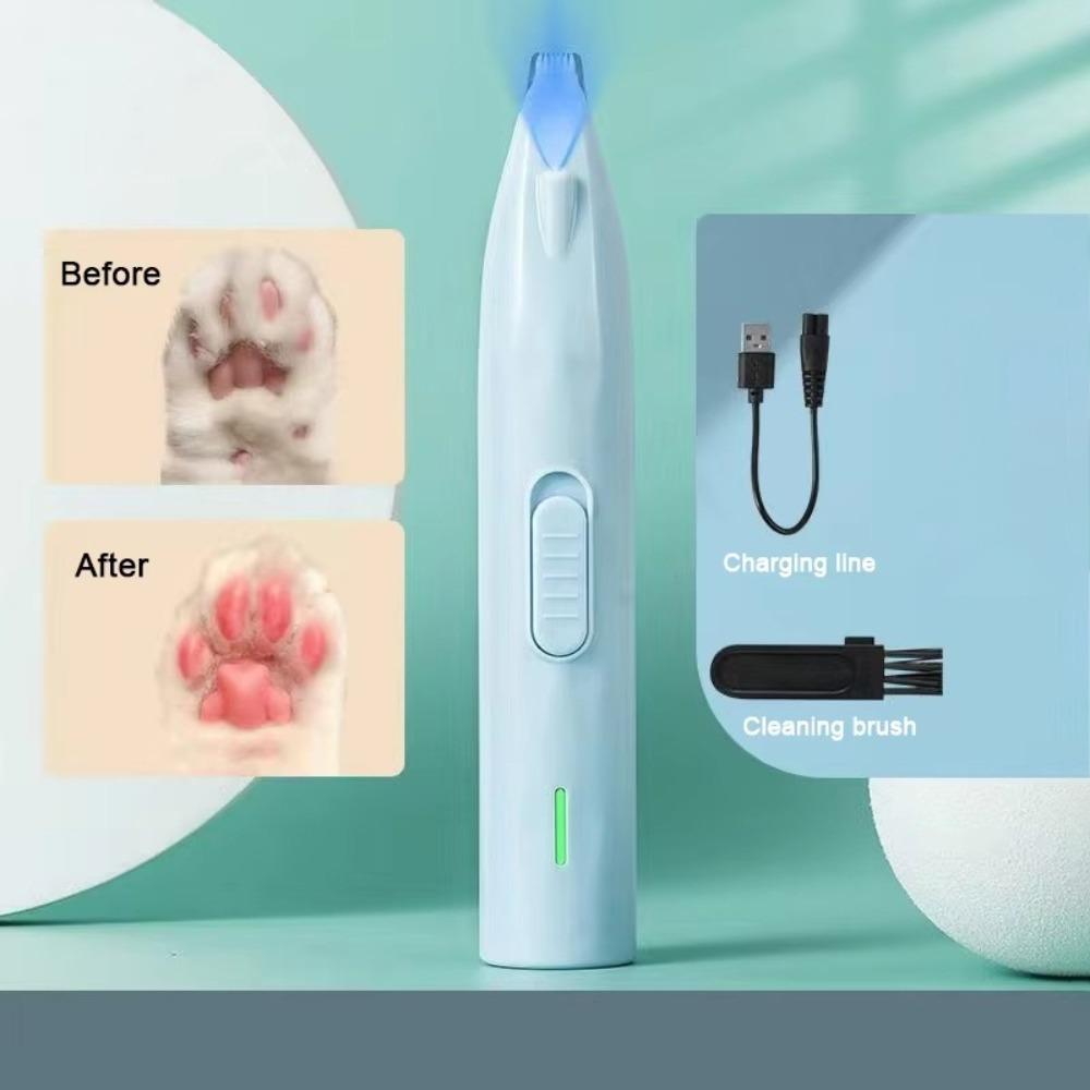 

Низкий уровень шума Кошачья электрическая бритва Бесшумная машинка для стрижки питомцев Триммер для шерсти питомцев Уход за глазами и лапами синий