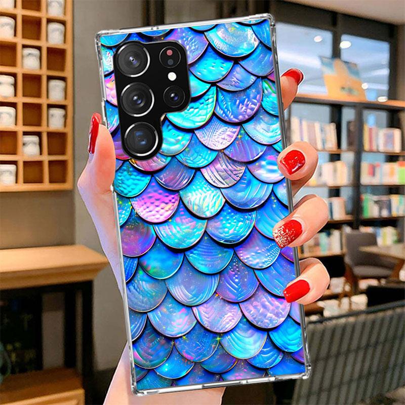 Fish Scale Pattern Mermaid Phone Case For Samsung Galaxy S26 S25 Edge S24 Ultra S23 S22 Plus S21 S20 FE Soft Fundas Shell Galaxy