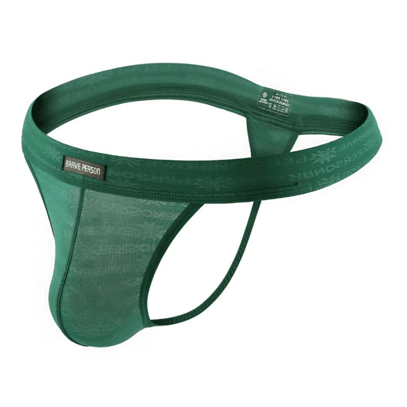 Men's Solid Color Breathable Thong Underwear Low Rise Comfortable T-Back Briefs Soft Briefs for Daily Wear