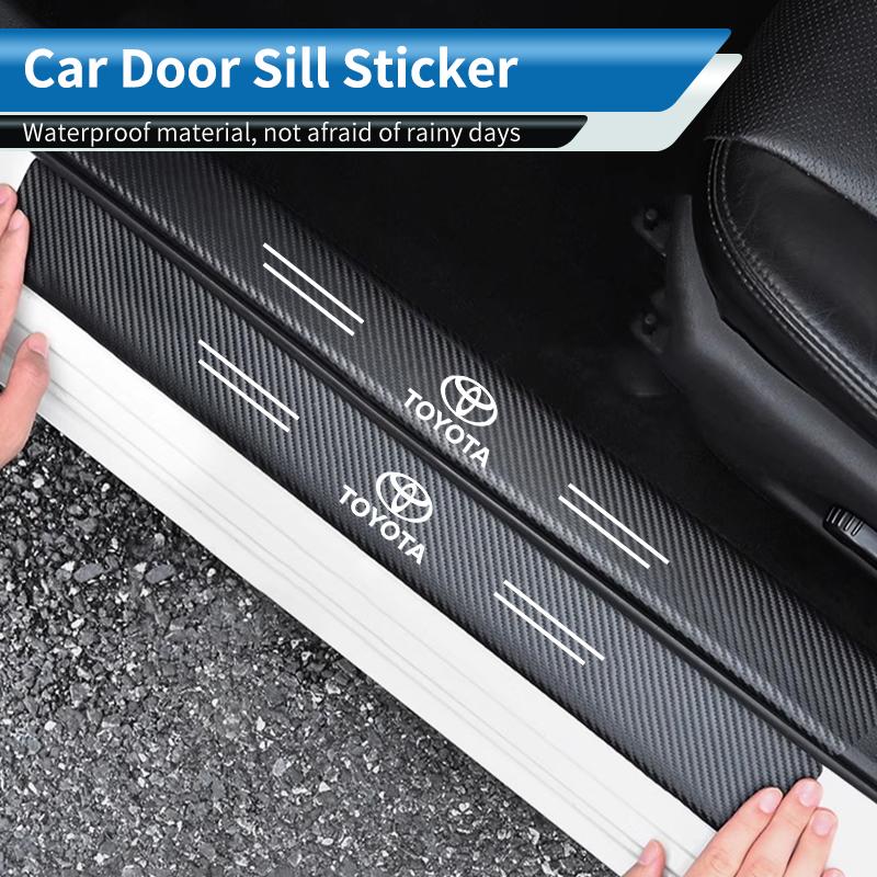 rpfkn8 4PCS Car Door Sill Protective Films Stickers For Toyota Corolla Yaris Camry Prius RAV4 CHR Hilux Aygo Avensis Key Accessories