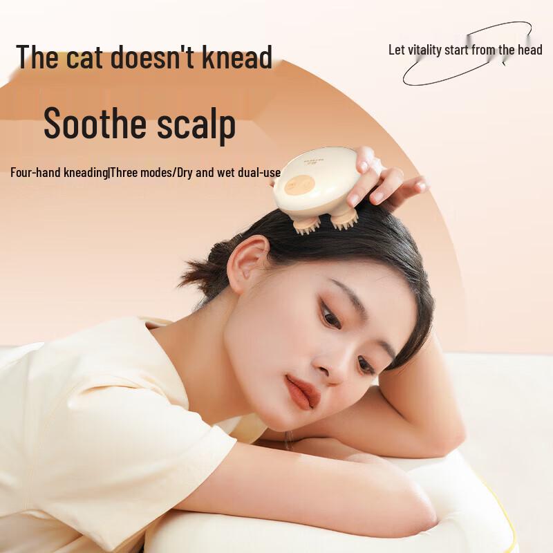 HEZHENG Wireless Human-Like Kneading Head Massager
