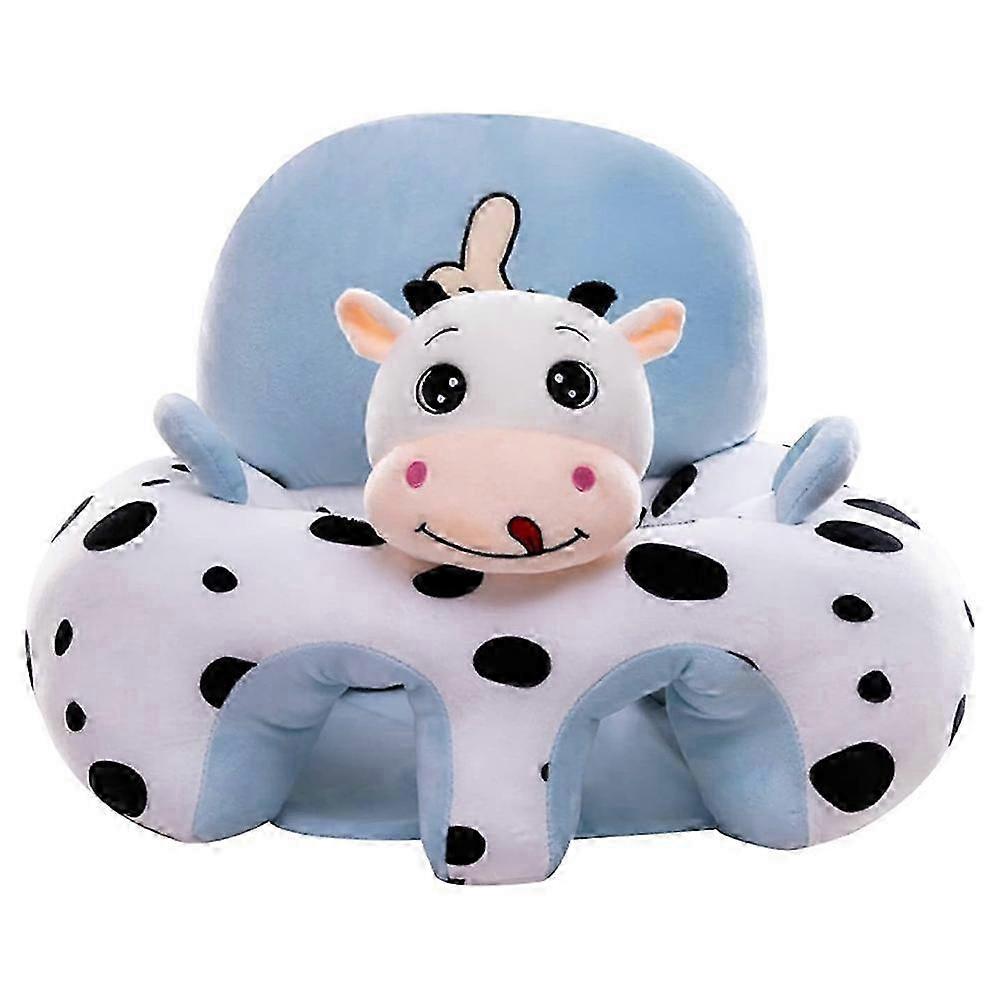 Baby Sofa Support Chair Soft Plush Cartoon Animal Baby Sitting Chair Learning Sitting Seat Blue