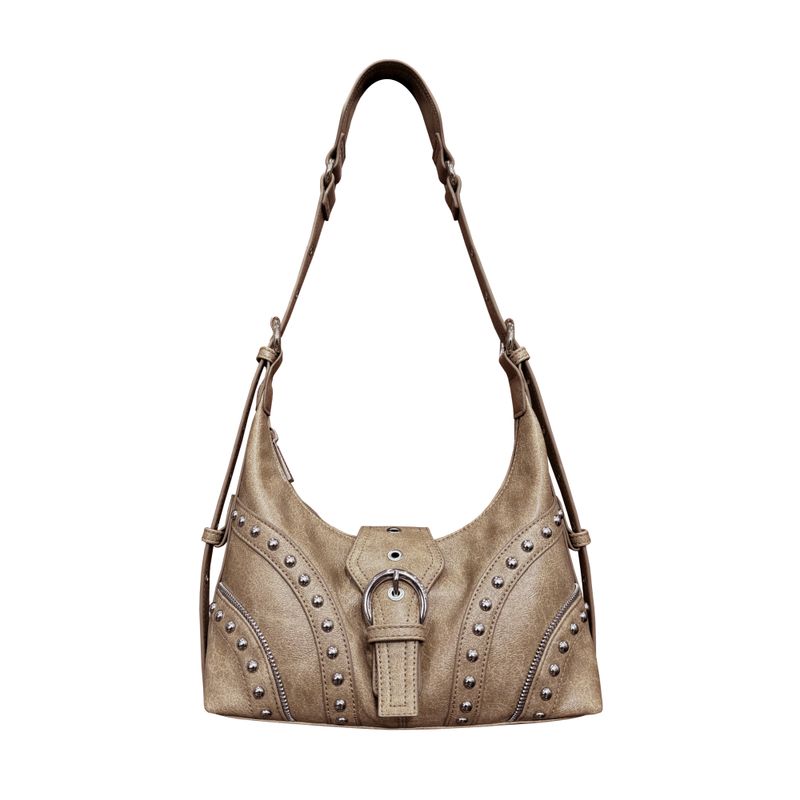 

Cultivator Sexy Distressed Rivet Underarm Bag Shallow khaki (In Stock)