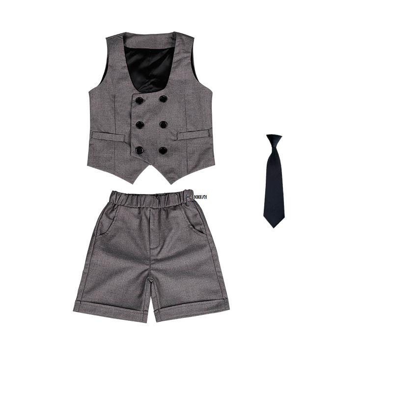 Boys Girls Summer Royal Blue Vest Shorts/Skirt Photograph Dress School Kids Uniforms Children's Day Performance Dance Costume
