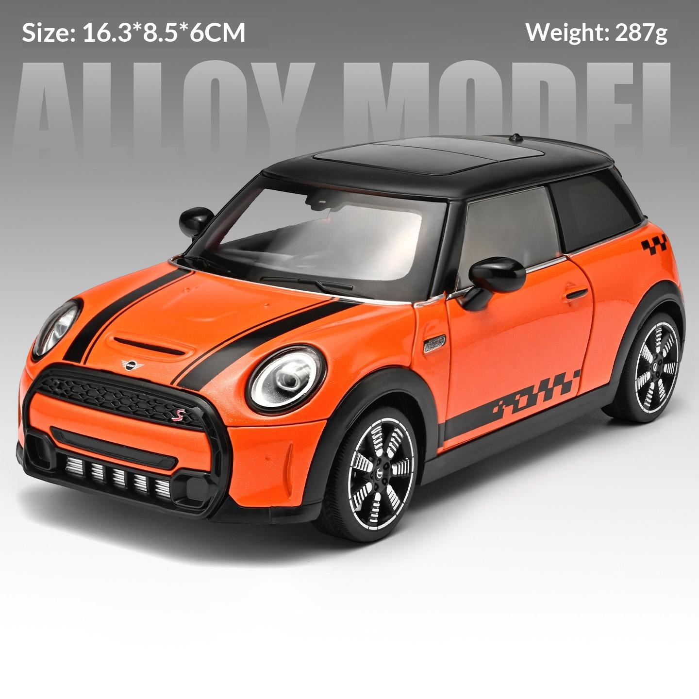 1:Maßstab 1:24 Die-Cast Metall Mini Cooper S Legierungsauto Modell, Realistisches Detailliertes Spielzeugfahrzeug, Sammlerstück Ornament für Erwachsene