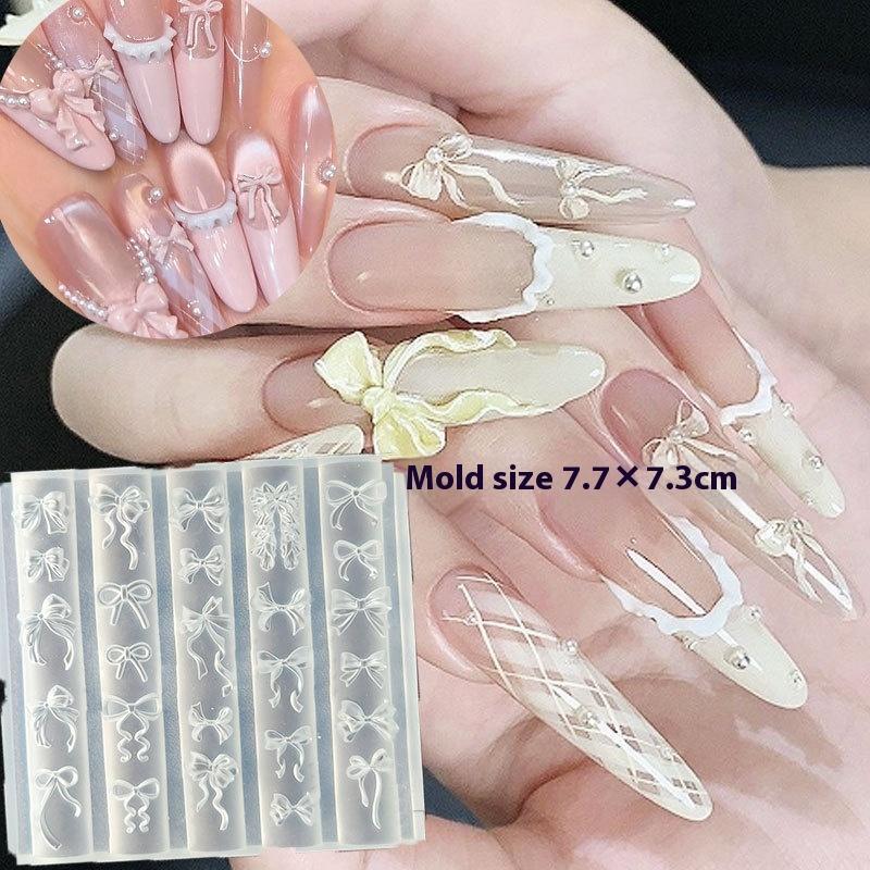 New Bowknot Silicone Mould Nail Art Stamp Diy Handmade Tool Stereoscopic Mold Manicure Tools Nail Decoration Accessories