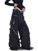 Jeans in Denim Punk Gamba Larga Y2K: Abbigliamento da lavoro resistente, multitasche per uomo e donna