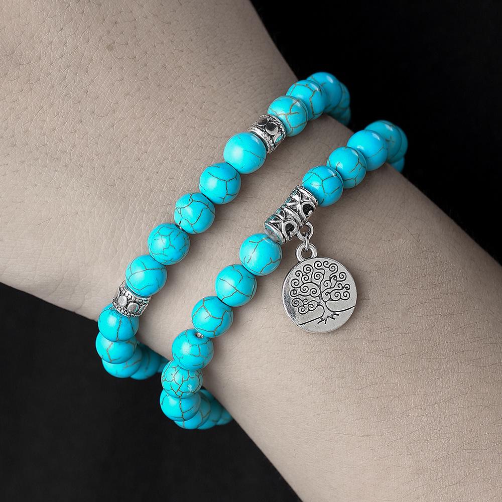 Matte Black Cubic Zirconia Ball & UFO Pendant Braided Bracelet Set