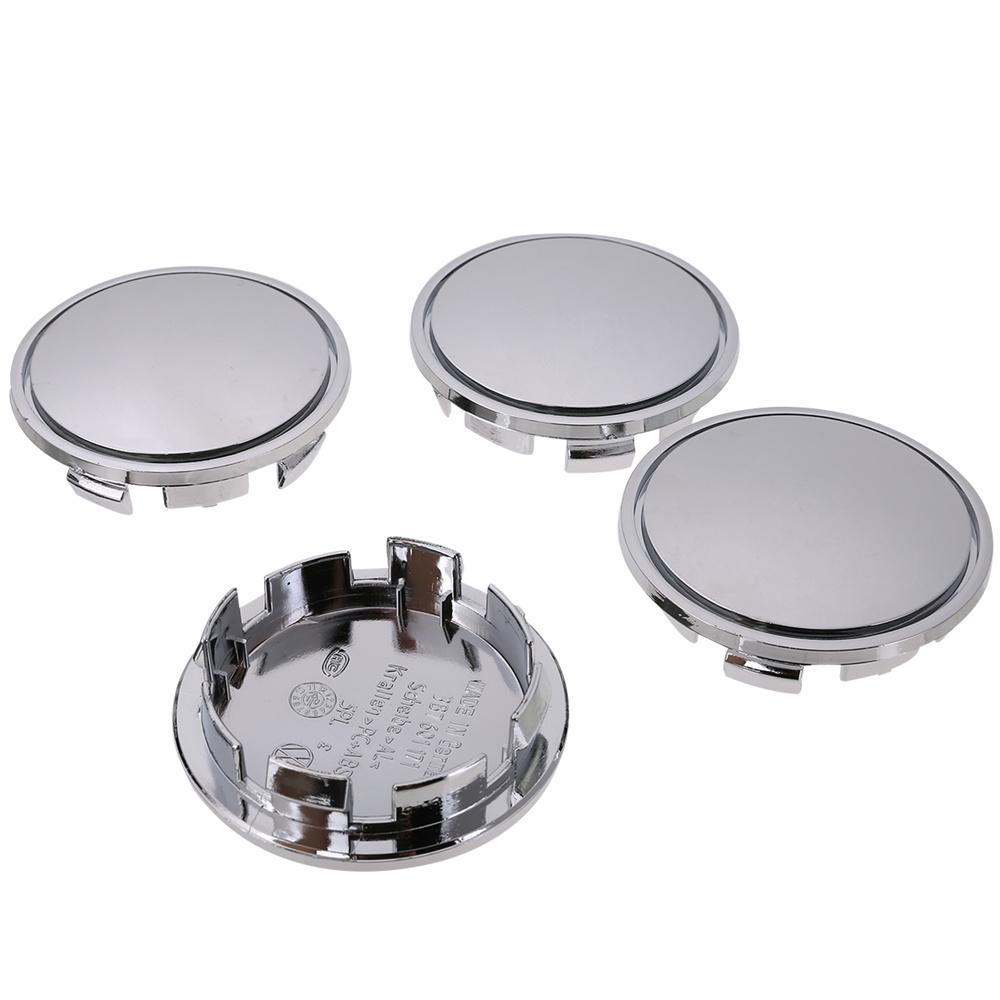 Set of 4 Universal 65mm Chrome Car Wheel Center Caps Tyre Rim Hub Cap Cover