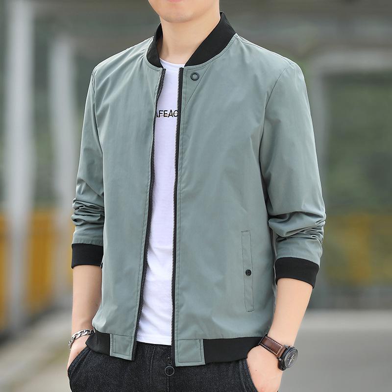 Autumn Men's Korean Style Stand Collar Windbreaker Baseball Jacket