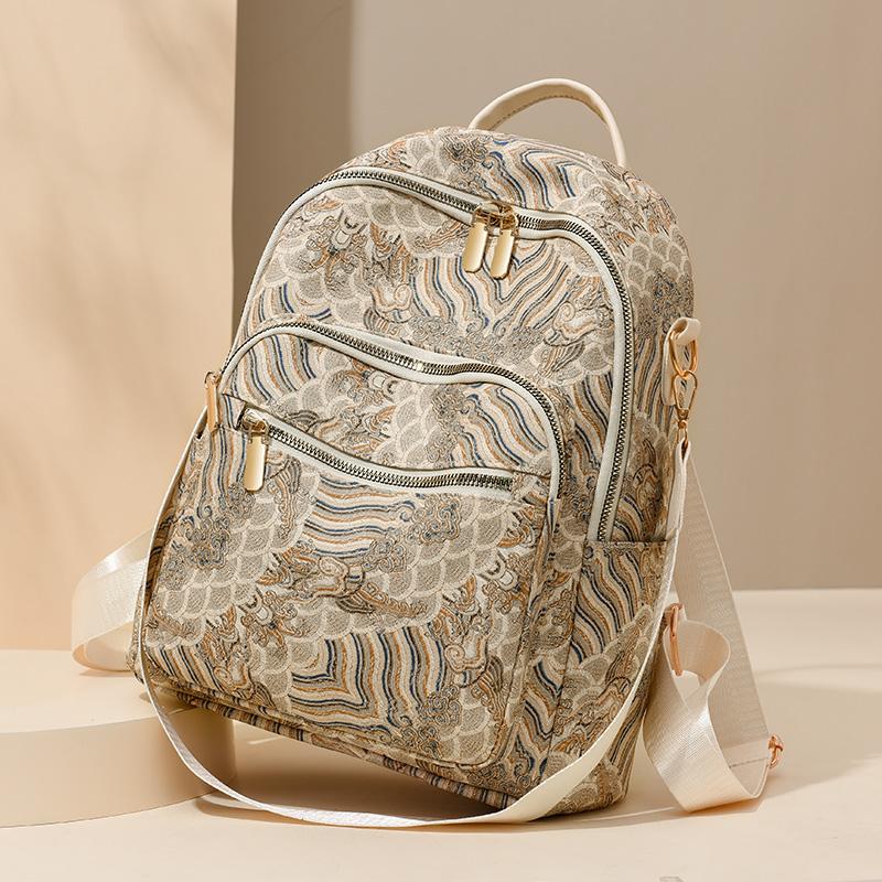 

Women s Retro Print Backpack Large Capacity Backpack чорний