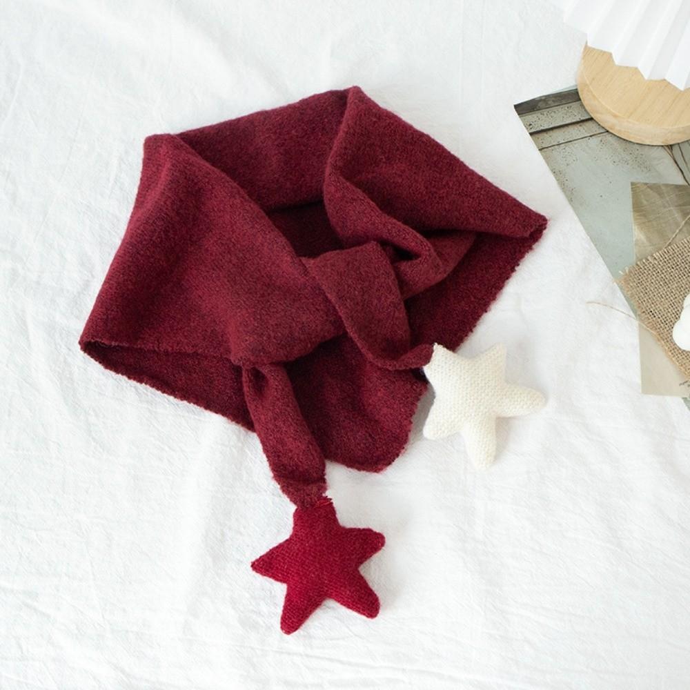 Korean Style Knitted Scarf Star Balls Neck Warmer Scarf New Knitted Shawl Winter