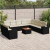 VidaXL Garden Lounge Set with Cushions 11 Pcs, Patio Sofas, Patio Furniture Set, Outdoor Furniture, Black 3225517