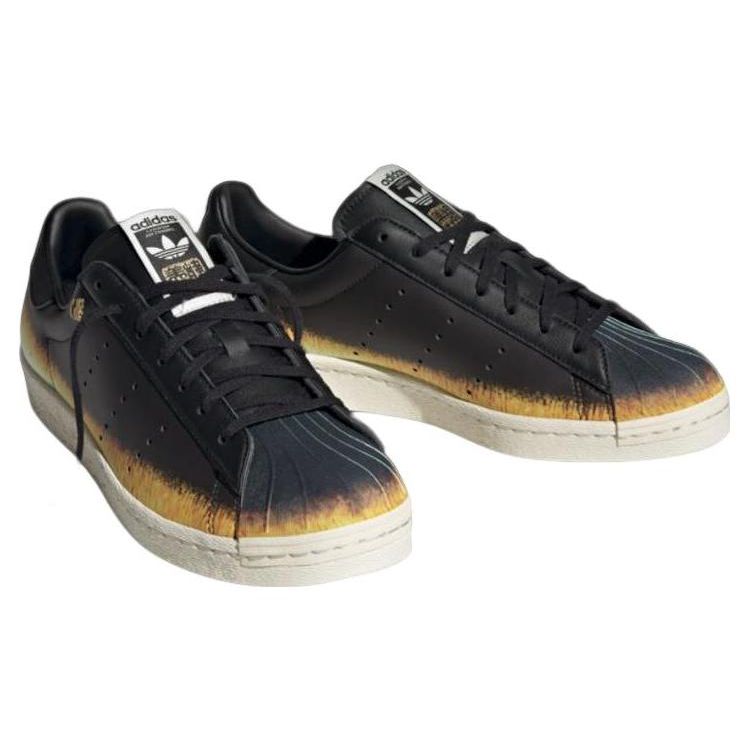 Adidas Originals Han Meilin X Superstar 80S "Shen Monkey" Leather Low-Top Sneakers Unisex Sneakers Black Yellow Orange ID4385