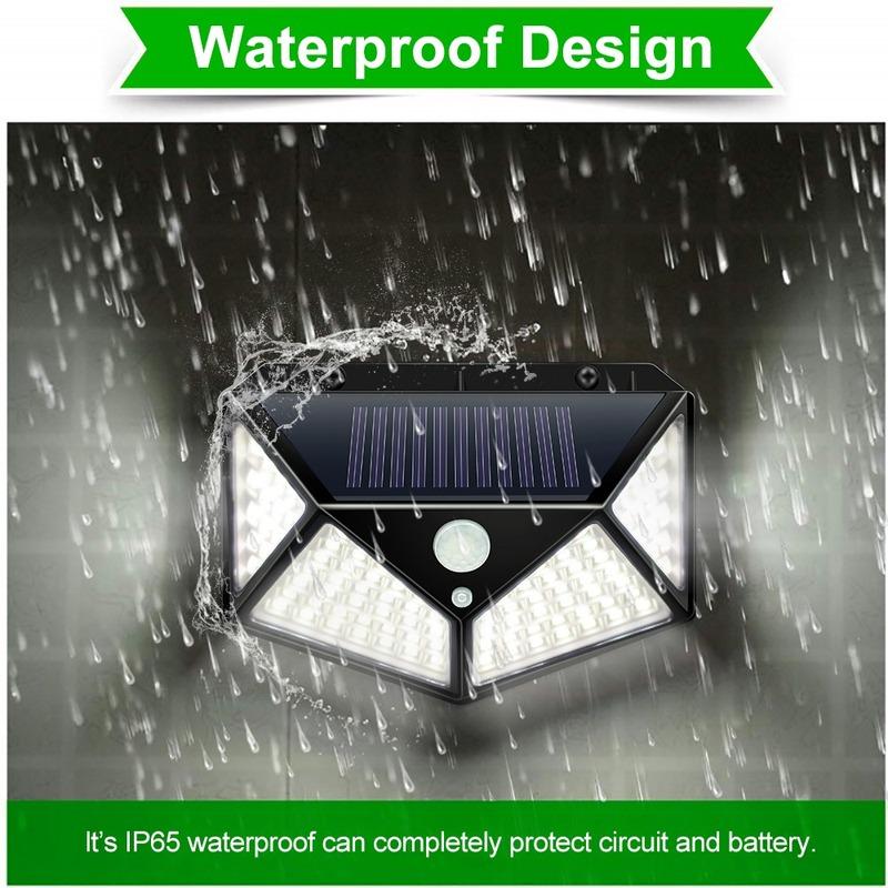 100 LED Solar Light Outdoor Solar Lamp Powered Sunlight Waterproof PIR Motion Sensor Street Night Light for Garden Decoration