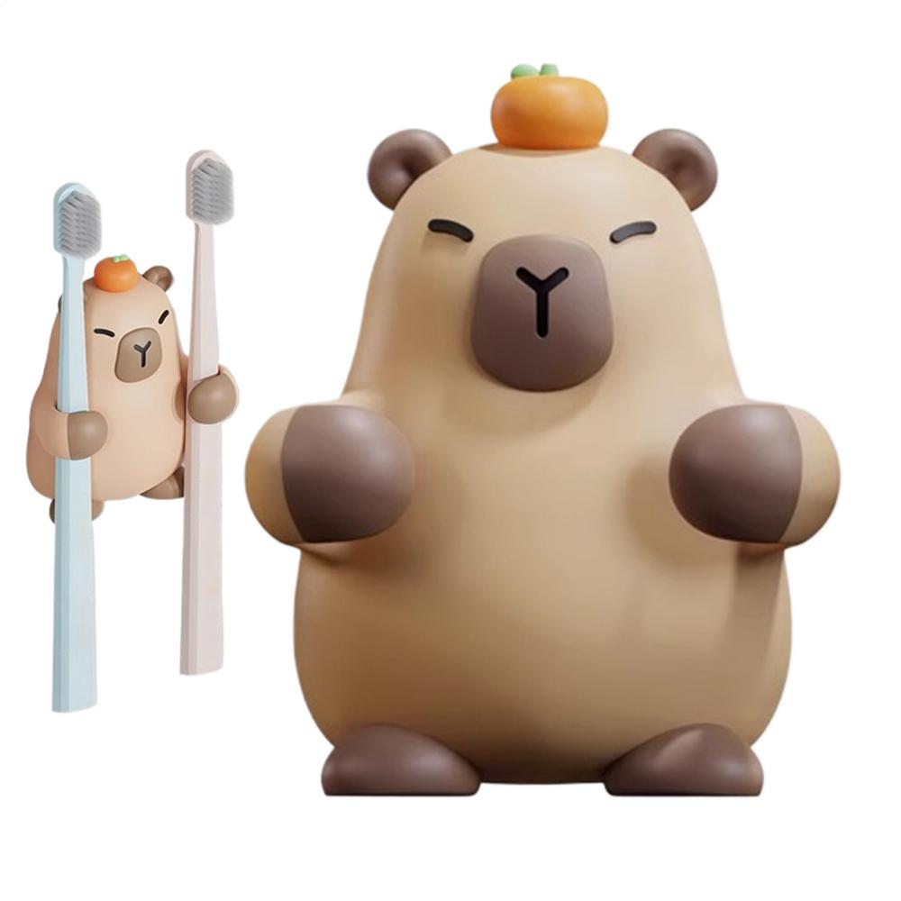 Toothbrush Wall Holder Capybara Toothbrush Hanger Adhesive Cute Aesthetic Wall Mounted Tooth Brush Hanger For Shower Mirror RV