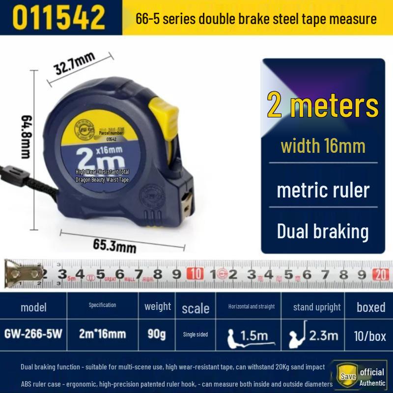 Jinggong Steel Tape Measure: Rustproof, Nylon Coated, Wear-Resistant, Available in 3m, 5m, 7.5m, 10m.