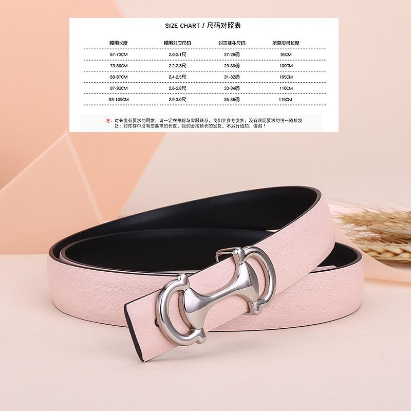 Belt Women'S Premium Anchor Smooth Buckle Leather Cowhide Belt Women'S Decorative Suit Belt