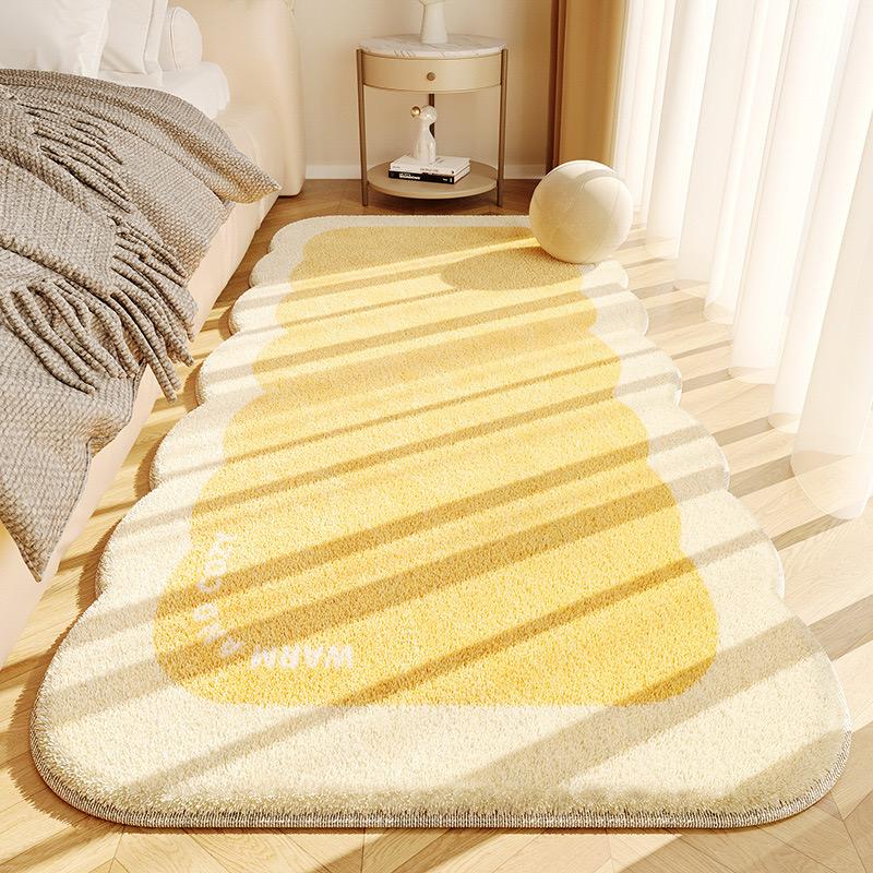 Cream style imitation cashmere shaped bedroom carpet insulation warm bedroom bed blanket Easy care carpet home decor