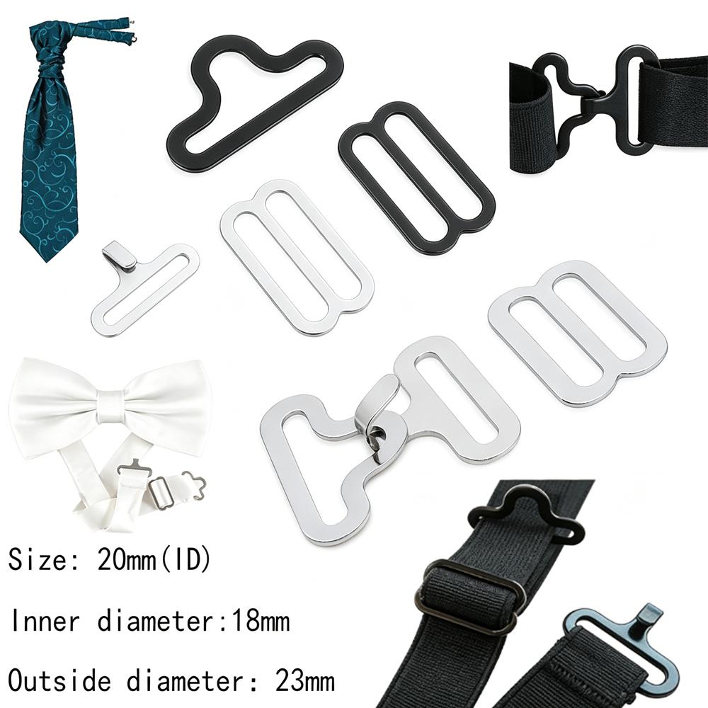 25-100 Sets Adjustable Bow Tie Hardware Kit, Cravat Clips & Necktie Hooks, DIY Fasteners for Custom Men's Straps Accessories