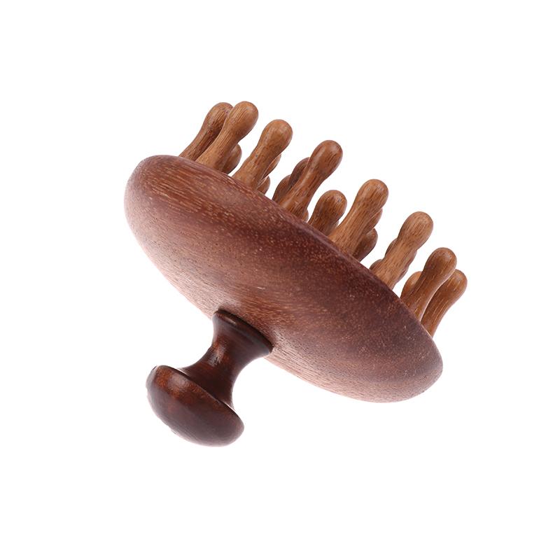 Multi-Functional Wood Therapy Massage Comb Scalp Head Massager Natural Sandalwood Circular Tooth Guasha Scraping Body Massager