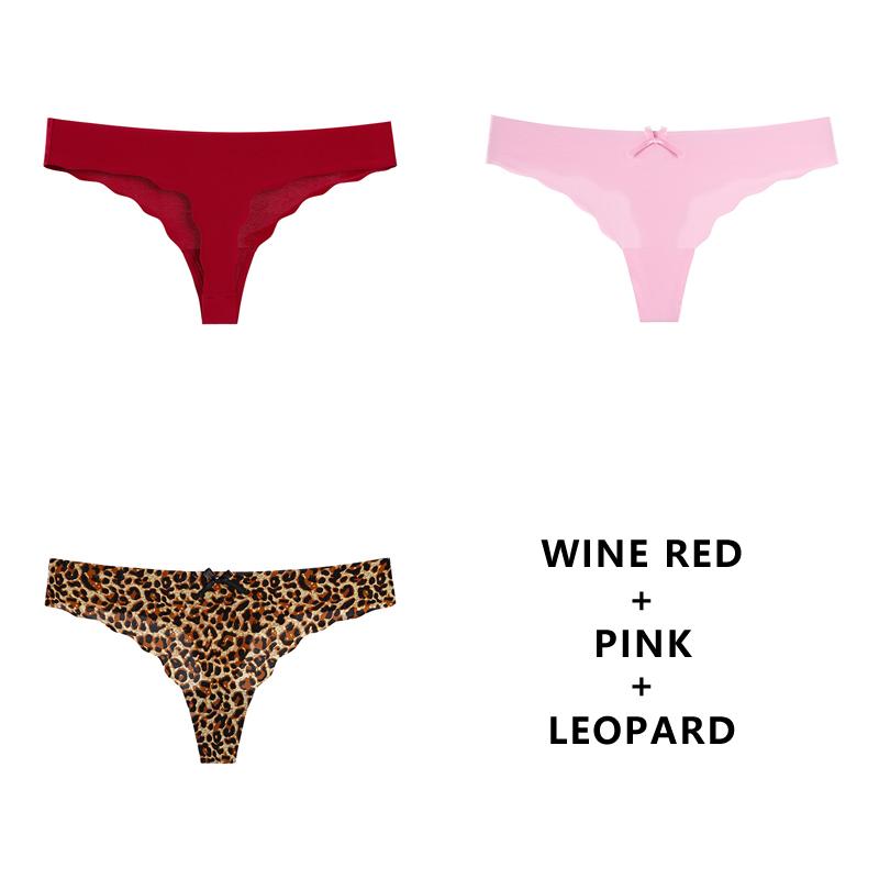 3PCS/Lot Seamless Panty Set Underwear T-back Female Comfort Intimates Fashion Ladies Low-Rise Briefs Panties Women Sexy Lingerie