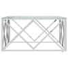 Coffee Table 80 X 80 X 40 Cm Stainless Steel and Glass