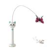 2-in-1 Interactief Katten Speeltje, Kattenhengel Speeltje met Stoffen Vlinder Teaser Zuignap Basis, Oplaadbaar Rood Licht Katten Speeltje voor Binnenkat Zelf