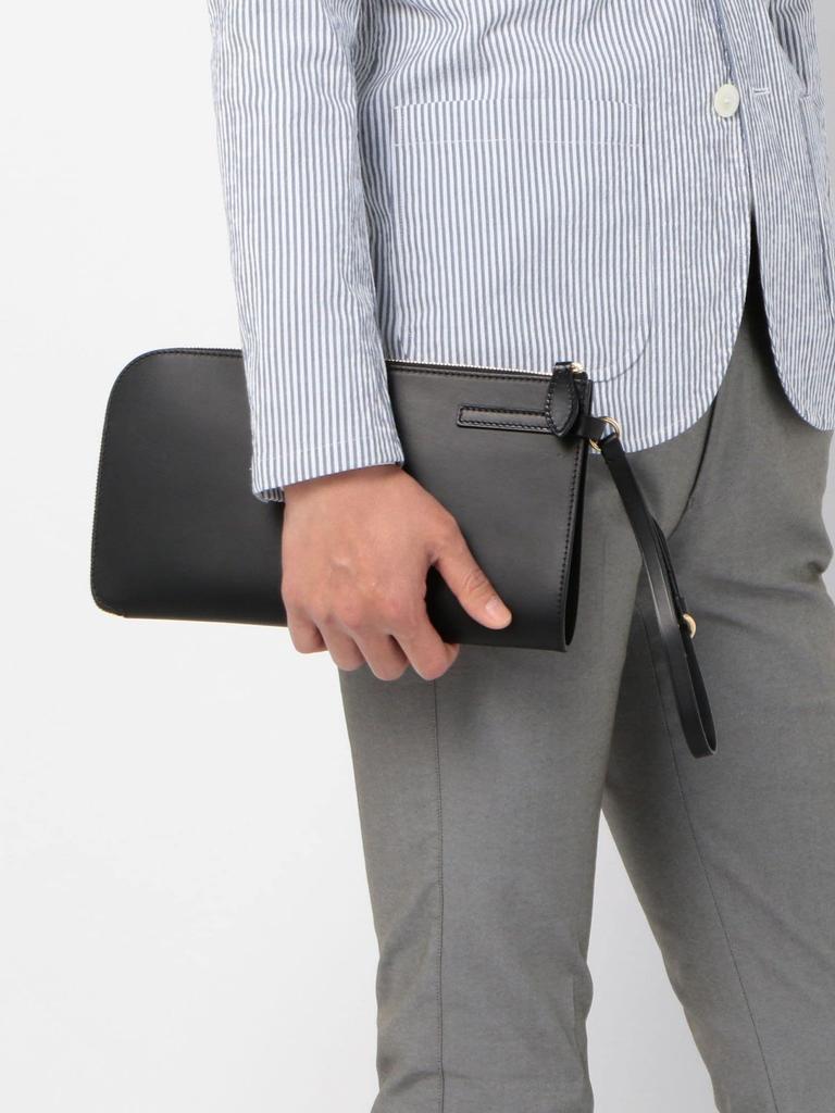 Ships Boldrini Selleria Leather Clutch Bag for Men, 118432767, Black, One Size