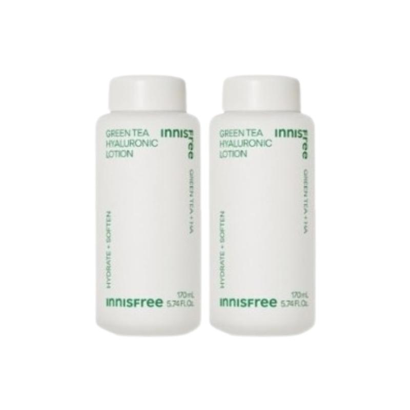 Innisfree Green Tea Hyaluronic Acid Lotion 170ml | Lightweight Moisturizing Emulsion for Dry & Sensitive Skin | Korean Hydration Skincare
