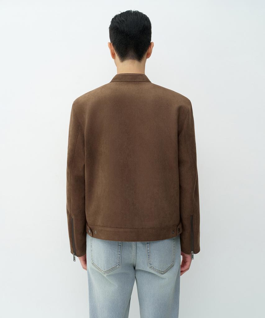 MUSINSA STANDARD Synthetic Suede Racer Jacket [Light Brown]