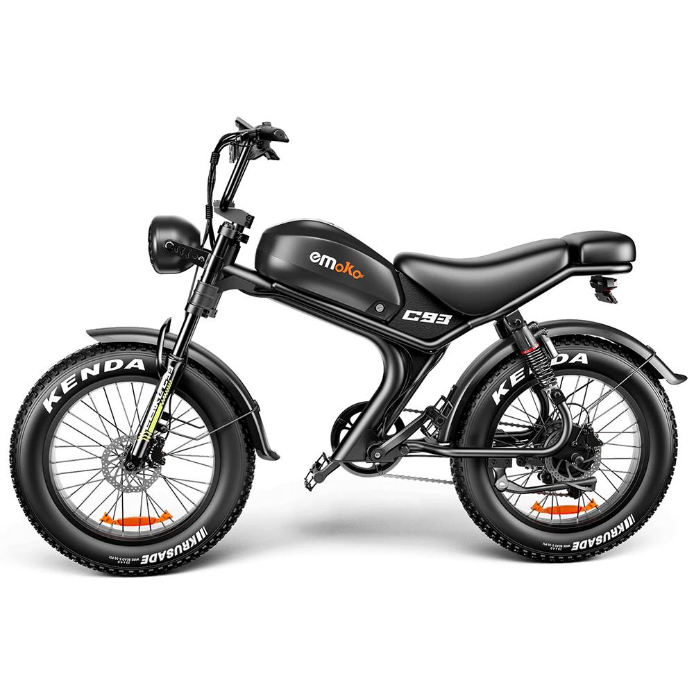 Electric Bike EMOKO C93 20" 1000W Motor 48V 20AH Max Range 80Km Load 150Kg Full Shock Absorption Black