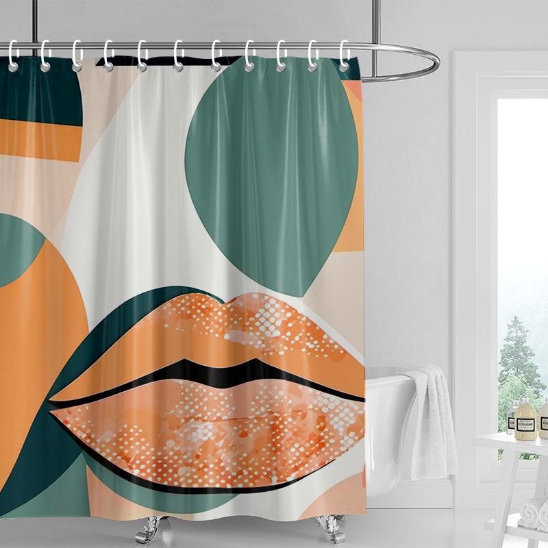 Bohemian Shower Curtain - Dancing Silhouette Art with Tropical Leaves Birds,Watercolor Bathroom Decor for Artistic Bath Spaces