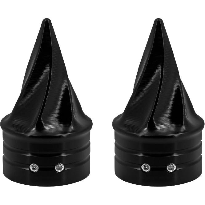 HDBUBALUS Motorcycle Front Axle Nut Covers Axle Caps Fit For Harley Sportster Touring Softail Dyna 2 pcs Black