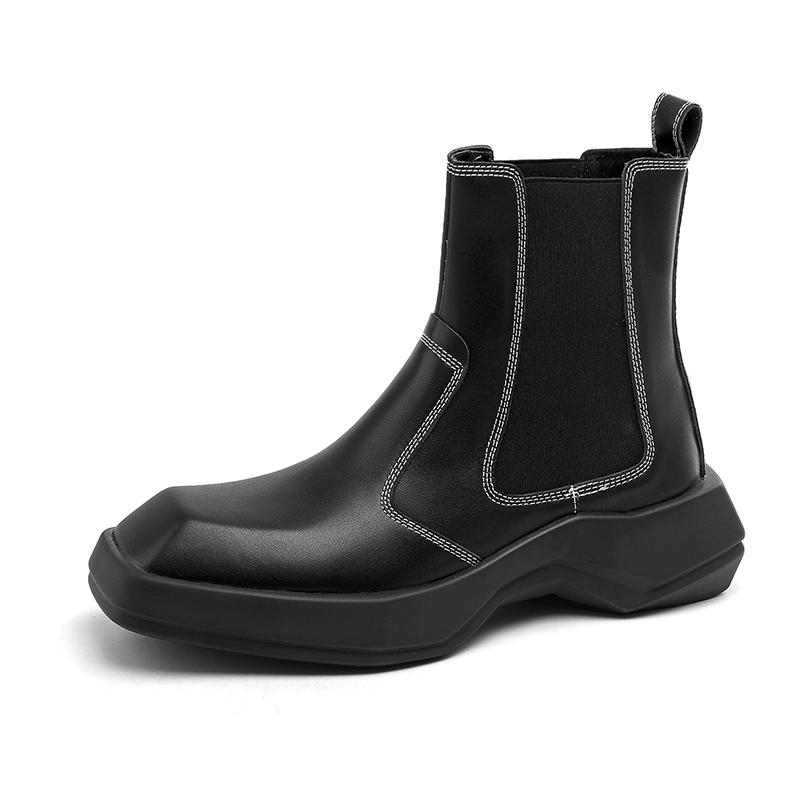 

Мужские японские туфли Karajuku в корейском стиле, модные, уличная одежда, повседневные, на толстой платформе, лакированные туфли, мужские белые кожаные туфли 44 чёрный